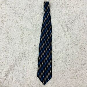 Covington 100% silk Blue, Black & gray geometric Patterned Tie